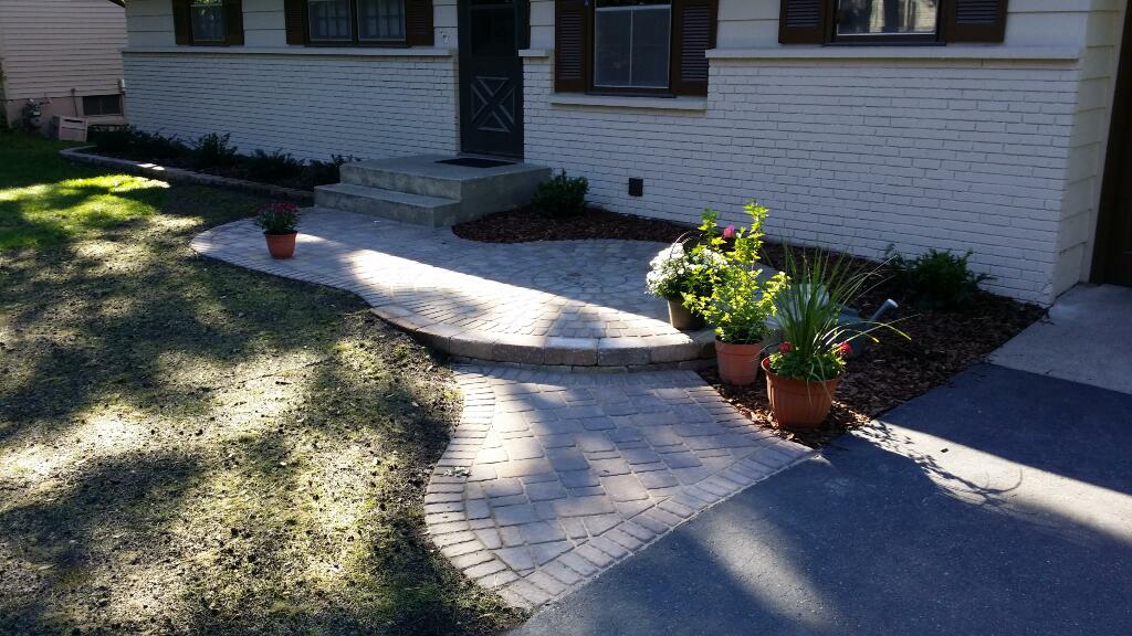 Front Yard Curb Appeal, Paver sidewalk and steps
