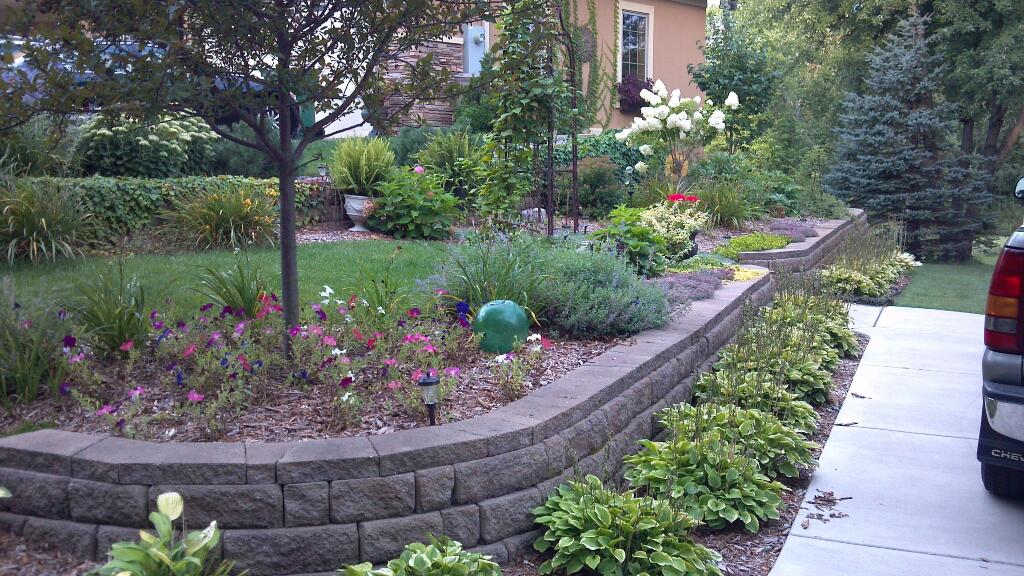 natural stone steps, path to back paver patio, retaining wall and more