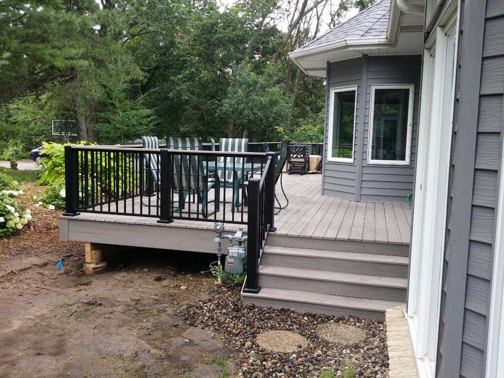 Steps, deck, pavers and backyard entertainment