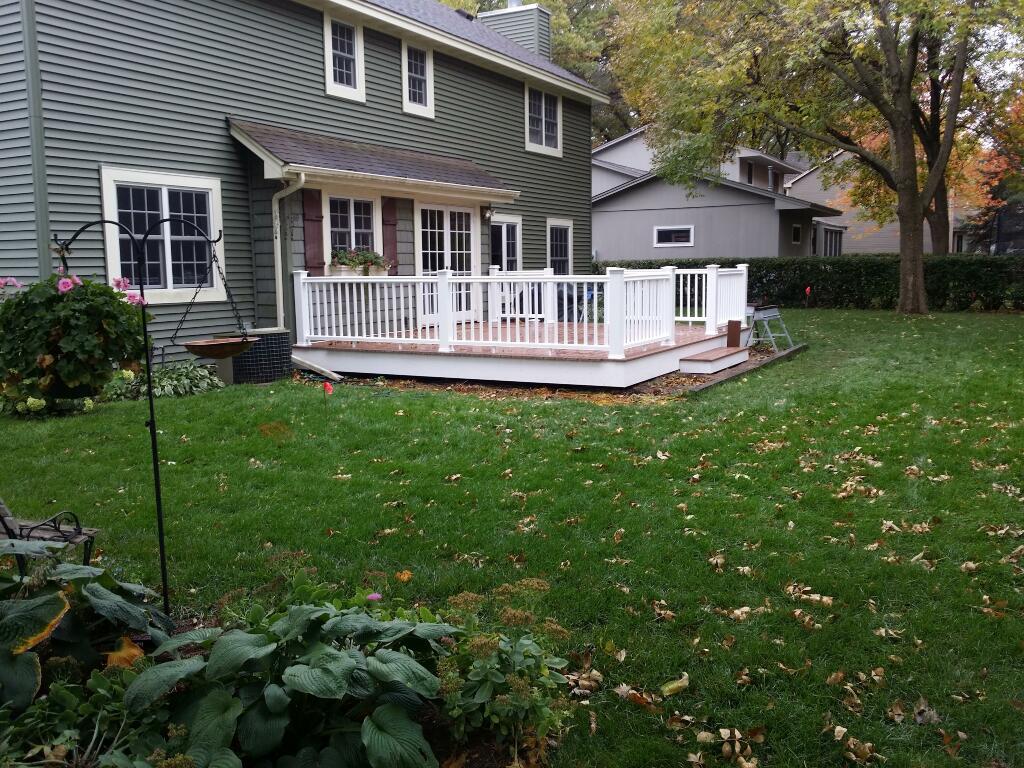 Maintenance free composite deck and railings
