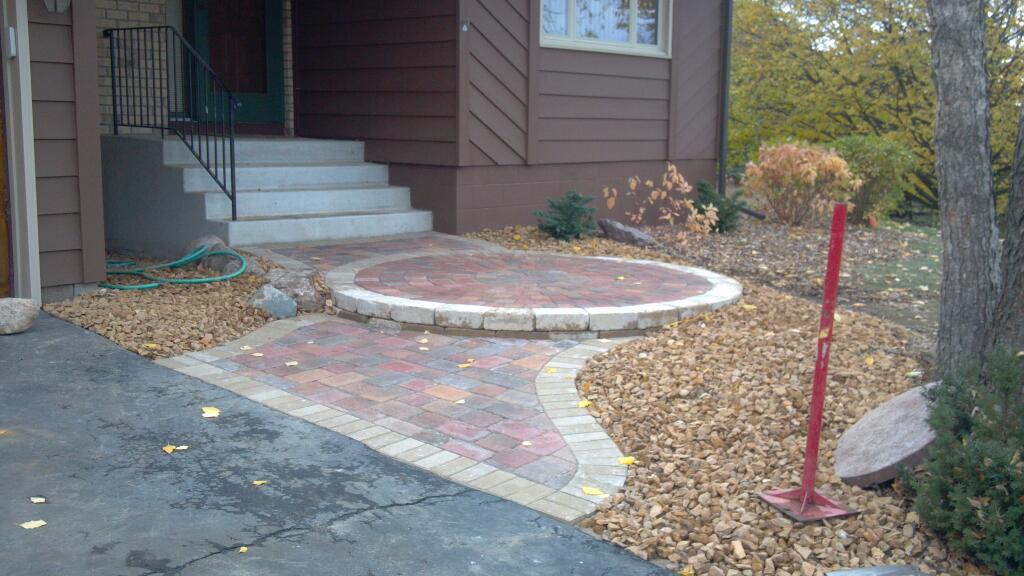 Colorful Brick Front Entry | Pavers, Sidewalk and entry