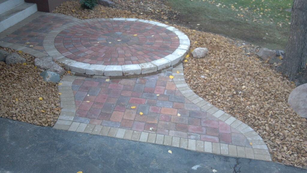 Colorful Brick Front Entry | Pavers, Sidewalk and entry