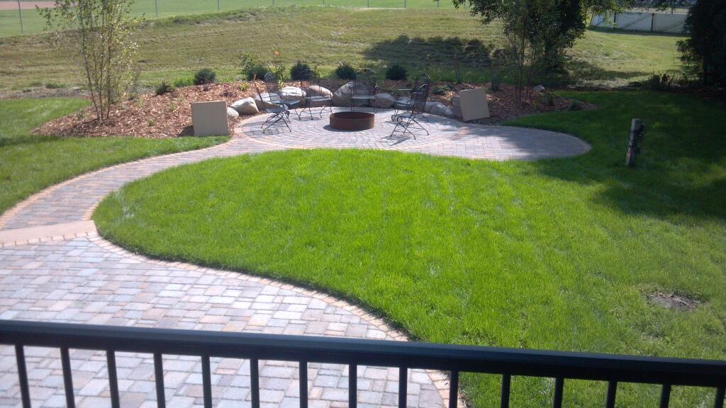 S''mores anyone   Backyard fire pit and walk way